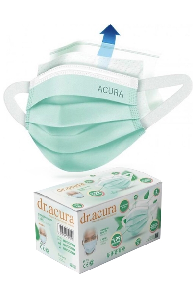 Acura Yumuşak Elastik Kulaklı 3 Katlı Cerrahi Maske 50li - 1