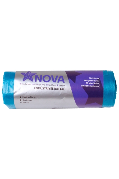Battal Çöp Torbası Mavi (400gr) 72x95cm 10lu - 1