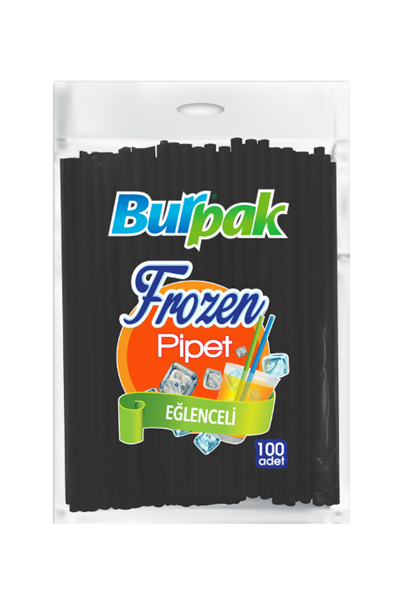 Burpak Frozen Pipet Siyah 22cm 100lü - 1