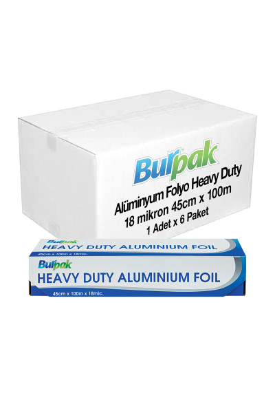 Burpak Heavy Duty Alüminyum Folyo 45cm x 100 m 18mic x 6 Paket (Koli) - 1