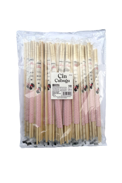 Burpak Çin Yemek Çubuğu-Chopsticks 23cm 100 Çift - Dolphin