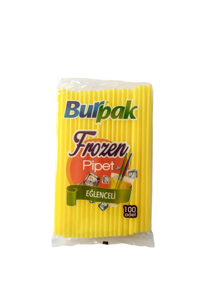 Burpak Frozen Pipet Sarı 22cm 100lü - 1