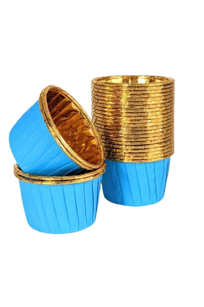 Dolphin Muffin Kek Kapsülü Mavi-Altın 25 Adet x 60 Paket-Koli - 2