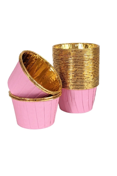 Dolphin Muffin Kek Kapsülü Pembe-Altın 25 Adet x 60 Paket-Koli - 2