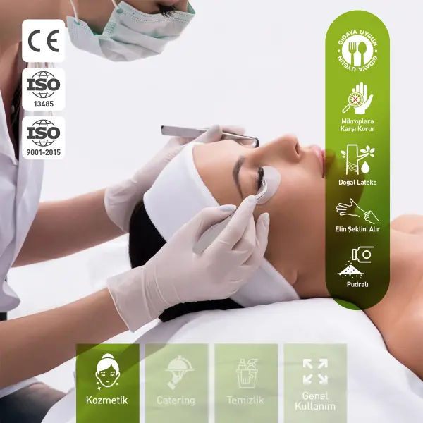 Dolphin Beyaz Lateks Eldiven Pudralı S 100 Adet x 10 Paket - 3