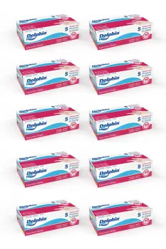 Dolphin Beyaz Vinil Eldiveni Pudrasız S 100 Adet x 10 Paket - 1