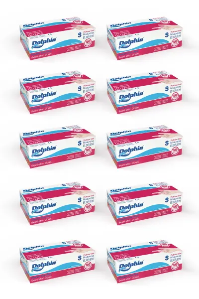 Dolphin Beyaz Vinil Eldiveni Pudrasız S 100 Adet x 10 Paket - 1