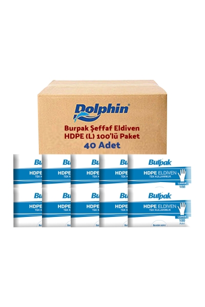 Burpak Şeffaf Eldiven HDPE (L) 100lü Paket 40 Adet - 1