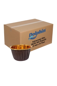 Dolphin Altın - Kahvrengi Muffin Kek Kapsülü 25 Adet x 60 Paket (Koli) - 1