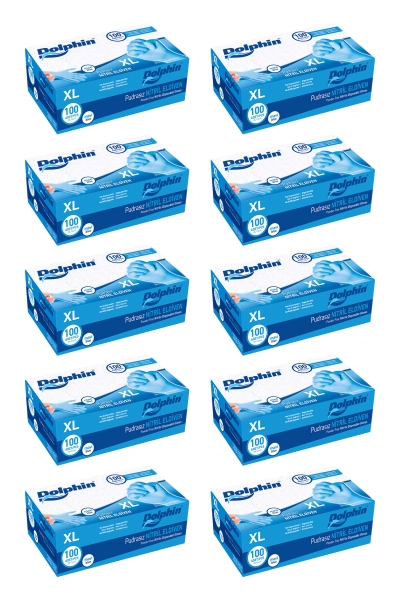 Dolphin Mavi Nitril Eldiven Pudrasız (XL) 100lü Paket 10 Adet - 1