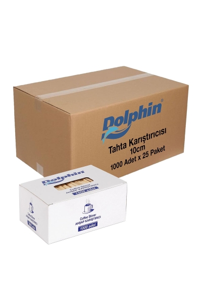 Dolphin Tahta Karıştırıcı 10cm 1000 Adet x 25 Paket Koli - 1