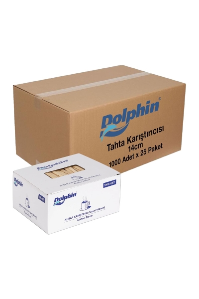 Dolphin Tahta Karıştırıcı 14cm 1000 Adet x 25 Paket - 1