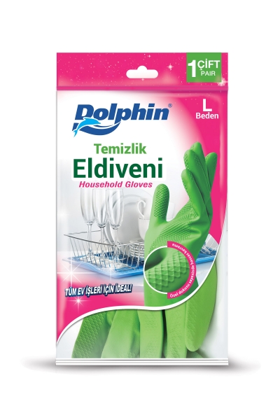 Dolphin Temizlik-Bulaşık Eldiveni (L) Yeşil 1 Çift - 2