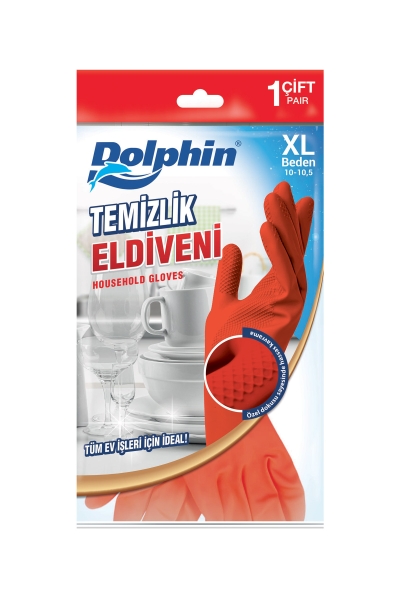 Dolphin Temizlik Eldiveni Kırmızı XL 1 Çift - 2