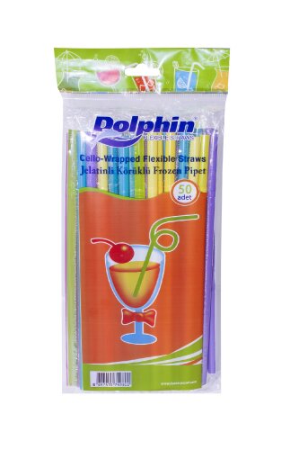 Dolphin Jelatinli Körüklü Plastik Pipet - 100 Adet - Dolphin