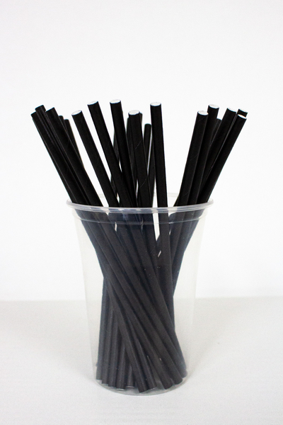 Dolphin Kağıt Pipet Siyah 22cm 25li - 1