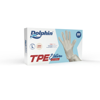 Dolphin Krem TPE Eldiven L Beden 100 Adet - Dolphin