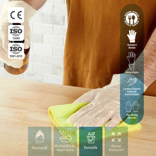 Dolphin Krem TPE Eldiven L Beden 100 Adet - 5