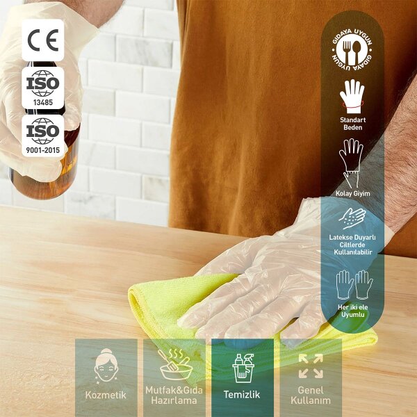 Dolphin Krem TPE Eldiven M Beden 100 Adet - 5