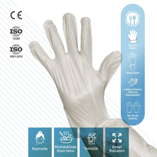 Dolphin Krem TPE Eldiven M Beden 100 Adet x 20 Paket - Koli - 2