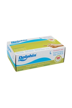 Dolphin Beyaz Lateks Eldiven Pudralı (L) 100lü Paket - 2