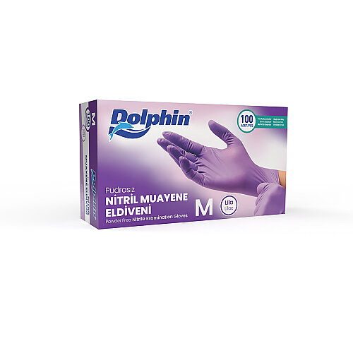Dolphin Lila Nitril Muayene Eldiveni M Beden 100 Adet - MDR - Dolphin