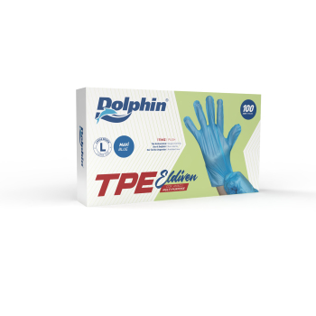 Dolphin Mavi TPE Eldiven L Beden 100 Adet - Dolphin