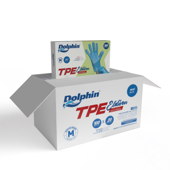Dolphin Mavi TPE Eldiven M Beden 100 Adet x 20 Paket - Koli - Dolphin