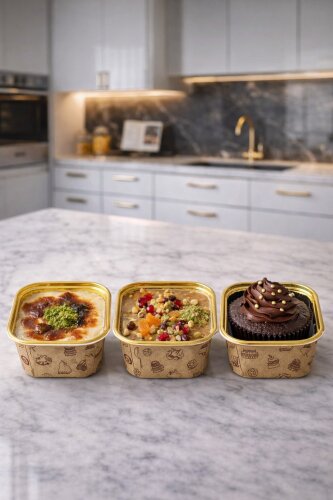 Dolphin Muffin Kek Kapsülü Kare Kraft Desenli 50li - 1