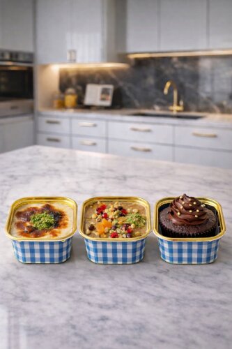 Dolphin Muffin Kare Mavi-Altın Kek Kapsülü 25 Adet - Dolphin