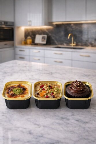 Dolphin Muffin Kare Siyah-Altın Kek Kapsülü 25 Adet - Dolphin