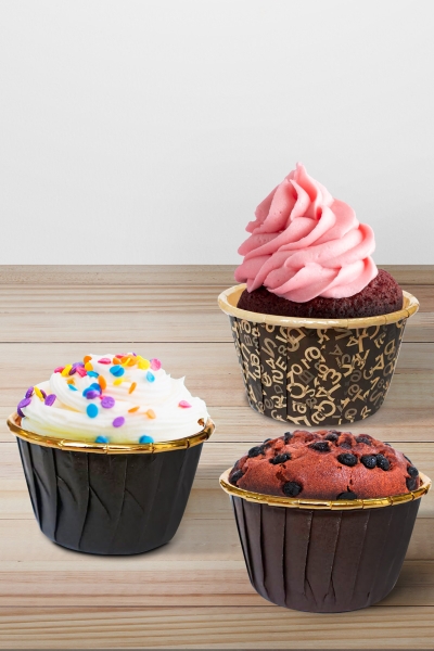 Dolphin Muffin-Kek Kapsülü Siyah-Altın 25li - 3