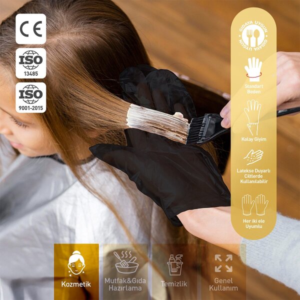 Dolphin Siyah TPE Eldiven L Beden 100 Adet x 20 Paket - Koli - 3