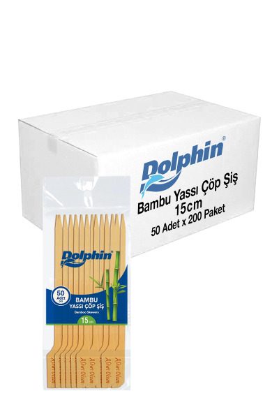 Dolphin Yassı Çöp Şiş 15cm 50li x 200 Paket (Koli) - Dolphin