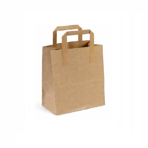 Düz Dıştan Saplı Kraft Çanta 18 x 24 x 8cm 200lü - Kullan At Market