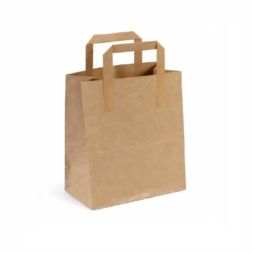 Düz Dıştan Saplı Kraft Çanta 22 x 28 x 12cm 200lü - Kullan At Market