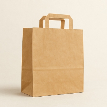 Düz Dıştan Saplı Kraft Çanta 26 x 29 x 16cm 200lü - Kullan At Market