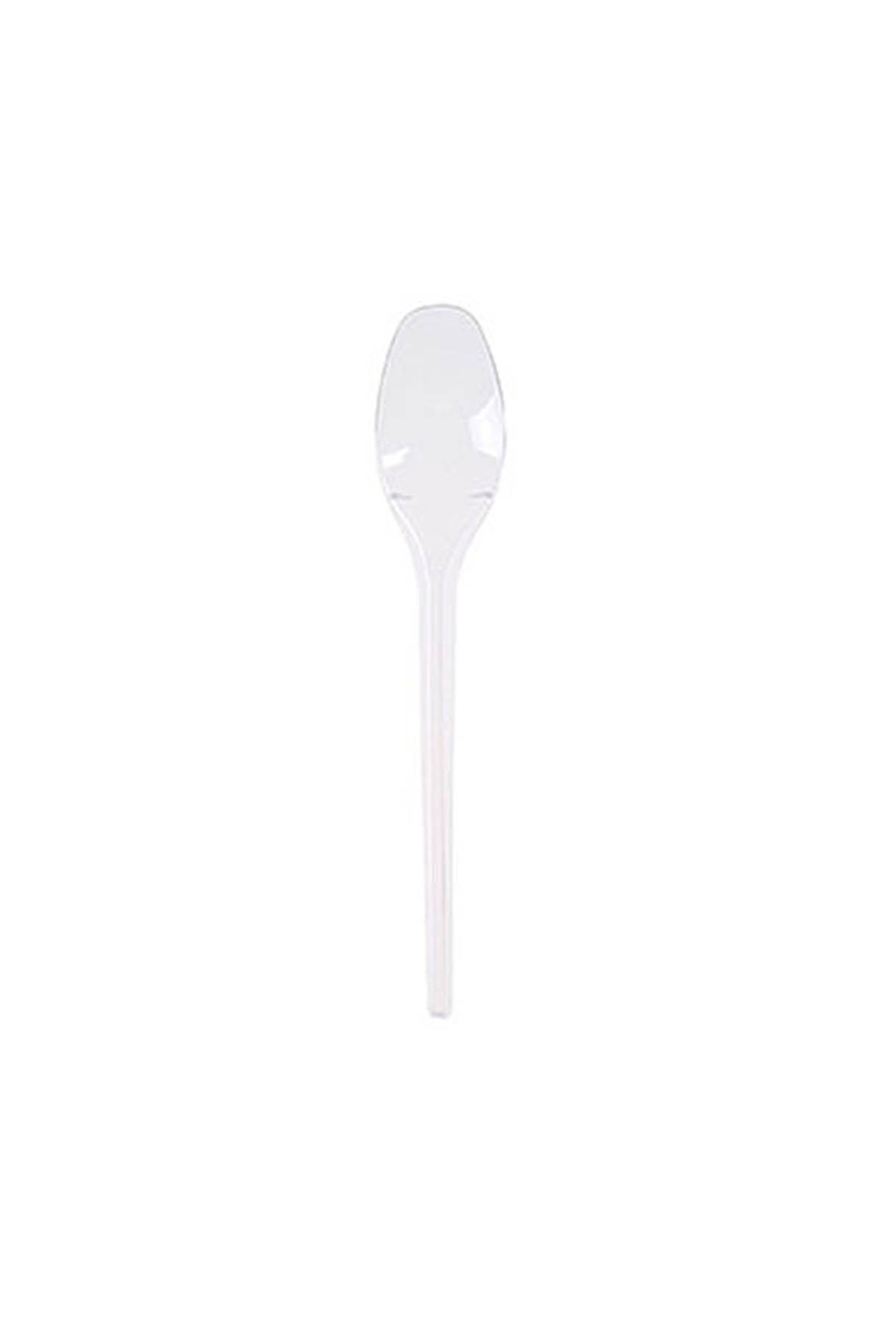 Plastik Tatlı Kaşık Şeffaf 100lü - 1