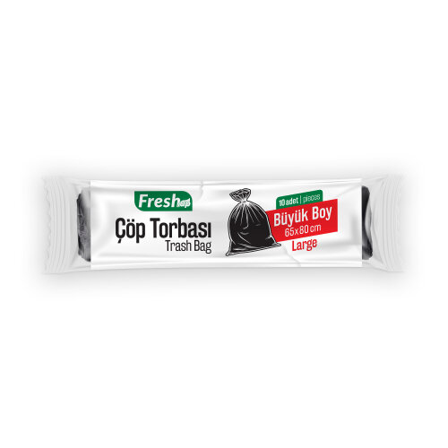 Fresh-Up Çöp Torbası Büyük Boy 80g Siyah 10 Adet - Fresh-Up