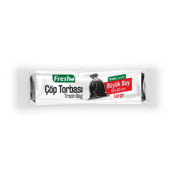 Fresh-Up Çöp Torbası Büyük Boy 80g Siyah 10 Adet - 1