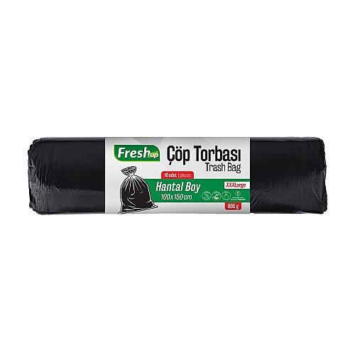 Fresh-Up Çöp Torbası Hantal Boy Siyah 800 g 100*150 cm 10 Adet - Fresh-Up