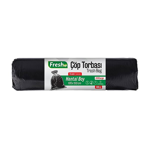 Fresh-Up Çöp Torbası Hantal Boy Siyah 800 g 100*150 cm 10 Adet - 1
