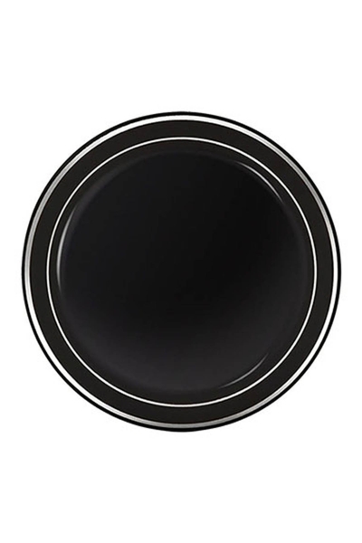 Roll-Up Lüks Plastik Tabak Gümüş Yaldızlı Siyah 26cm 6lı - 1