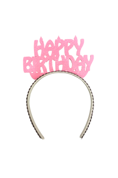 Happy Birthday Simli Eva Taç Pembe 1 Adet - Kullan At Market