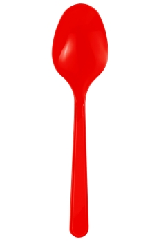 Roll-Up Plastik Kaşık Kırmızı 25li - Roll-up
