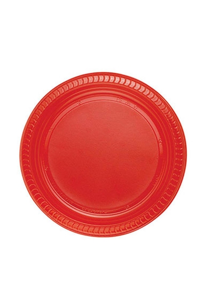 Roll-Up Plastik Tabak Kırmızı 22cm 25li - 1