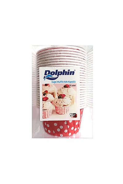 Dolphin Muffin-Kek Kapsülü Kırmızı Puantiyeli 25li - 4