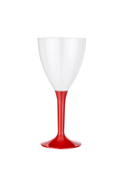 Roll-Up Plastik Kırmızı Ayaklı Kadeh 150cc 10lu - 1
