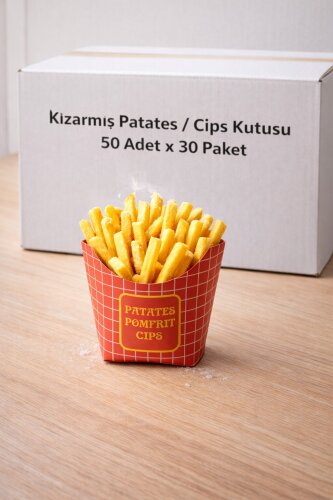 Kızarmış Patates Kutusu Ekonomik 50li x 30 Paket (Koli) - Roll-up