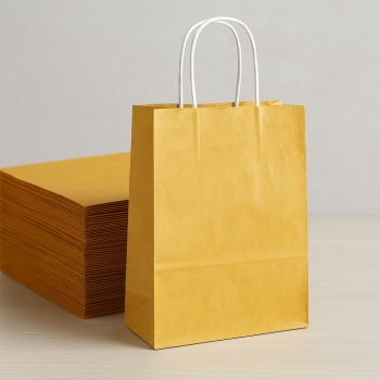 Roll-Up Kraft Çanta Altın Büyük Boy 31x41cm 25li - Roll-Up